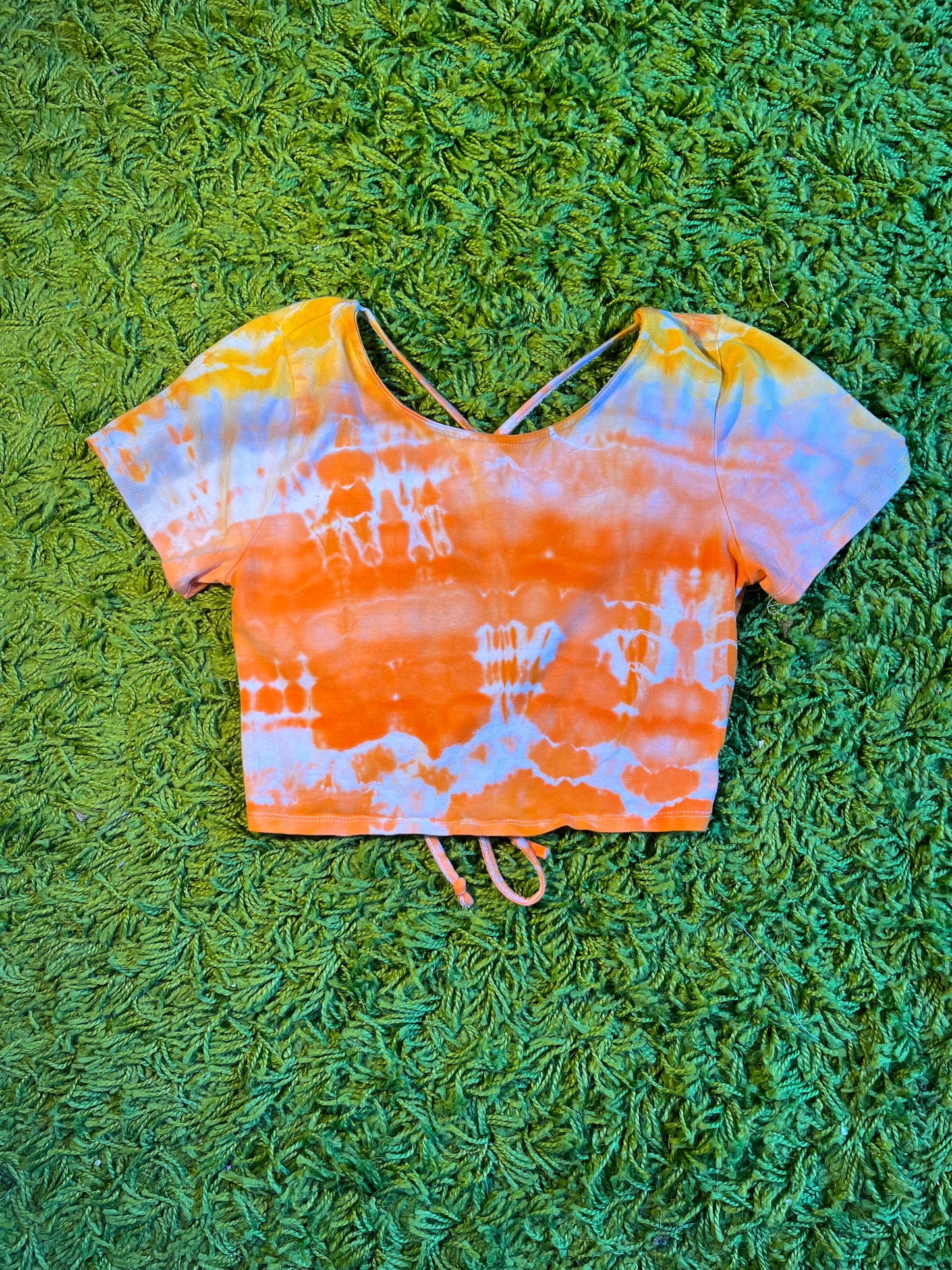 Orange/yellow strappy top (S/M)