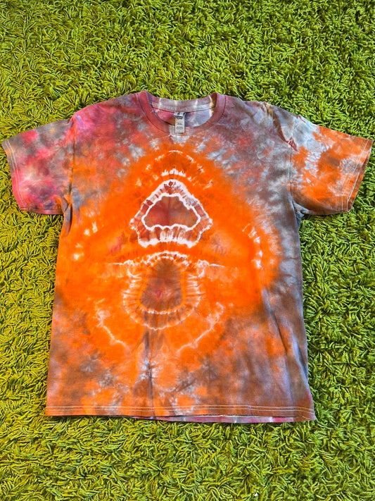 Orange/navy mushroom tee(L)