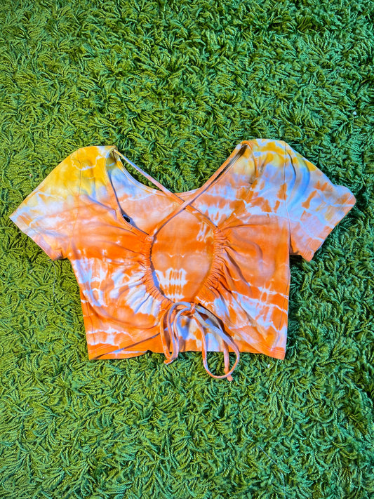 Orange/yellow strappy top (S/M)