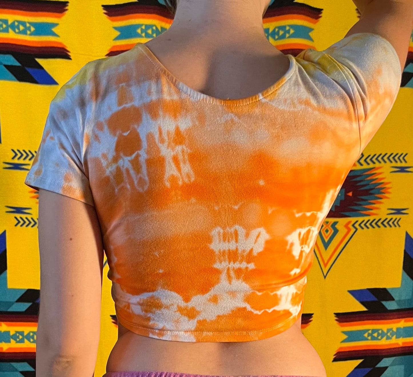 Orange/yellow strappy top (S/M)